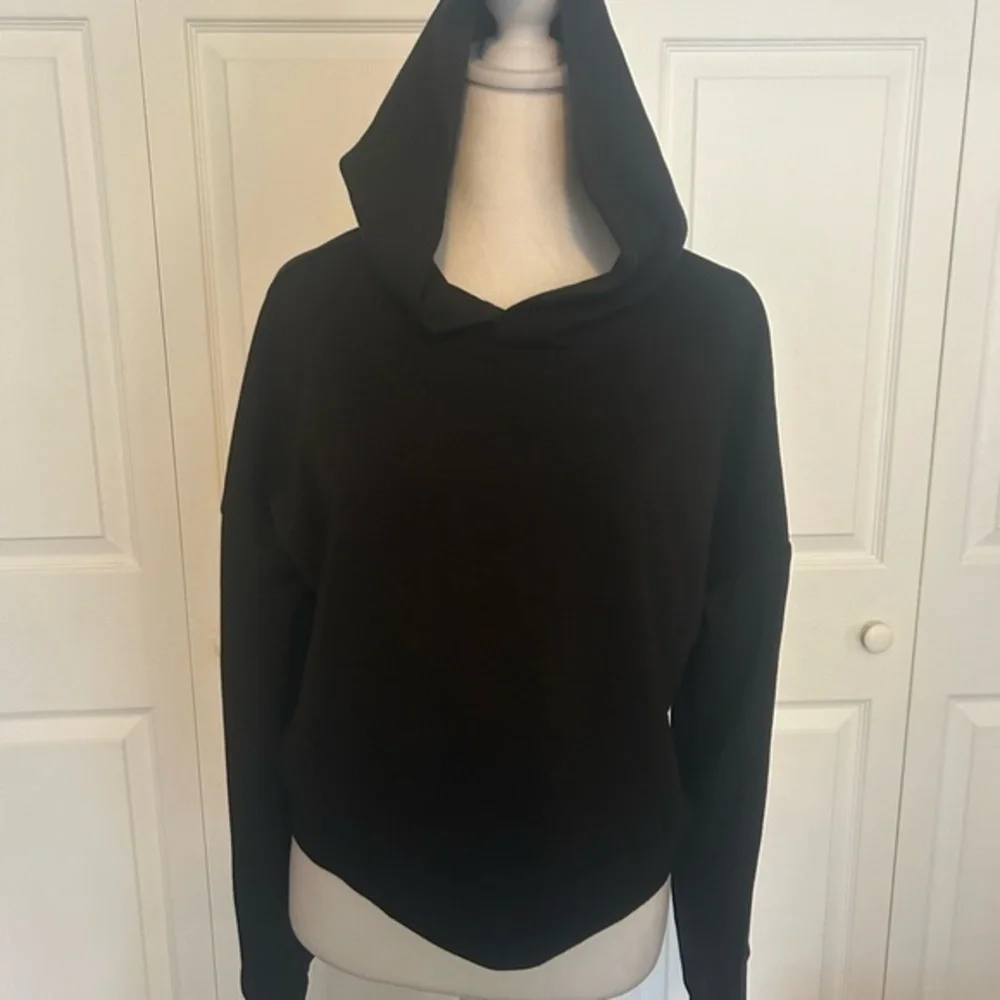 Sage Black Boxy Hooded Sweatshirt
